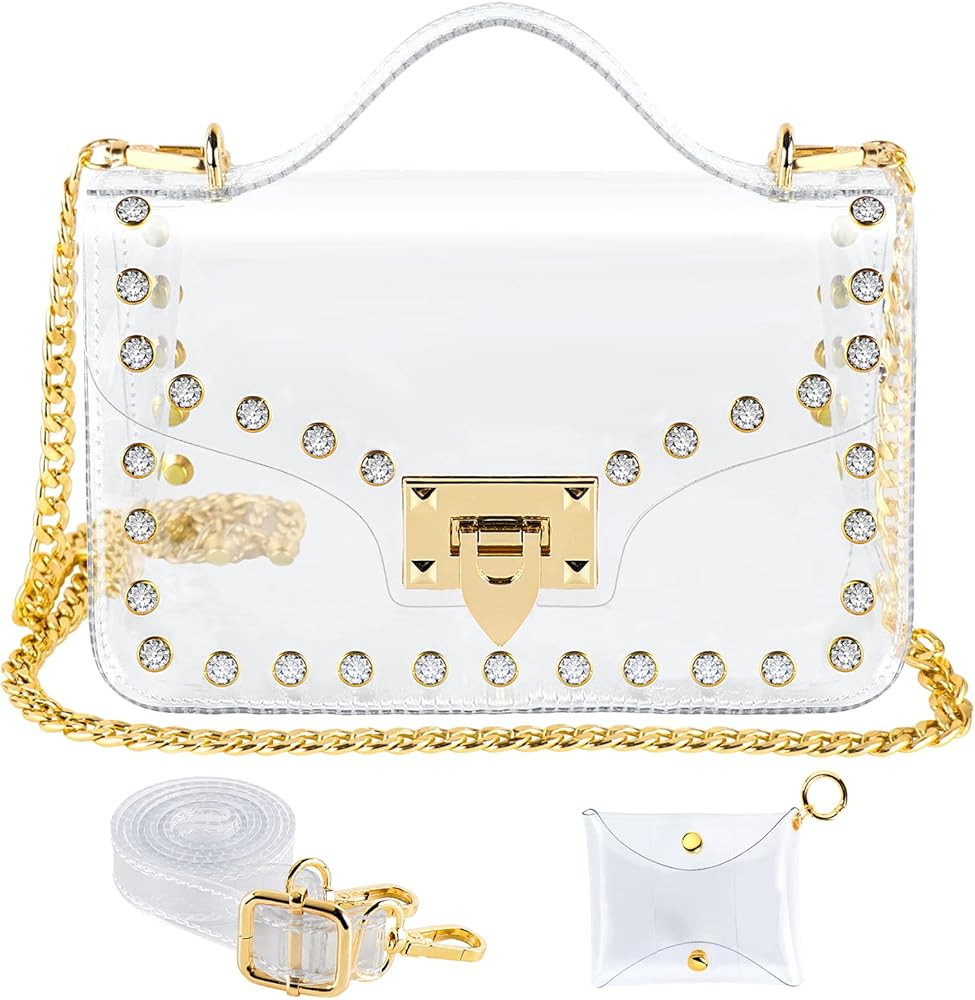Hysagtek Clear Purses for Women Stadium, Clear Crossbody Bag Stadium Approved, with Transparent S... | Amazon (US)