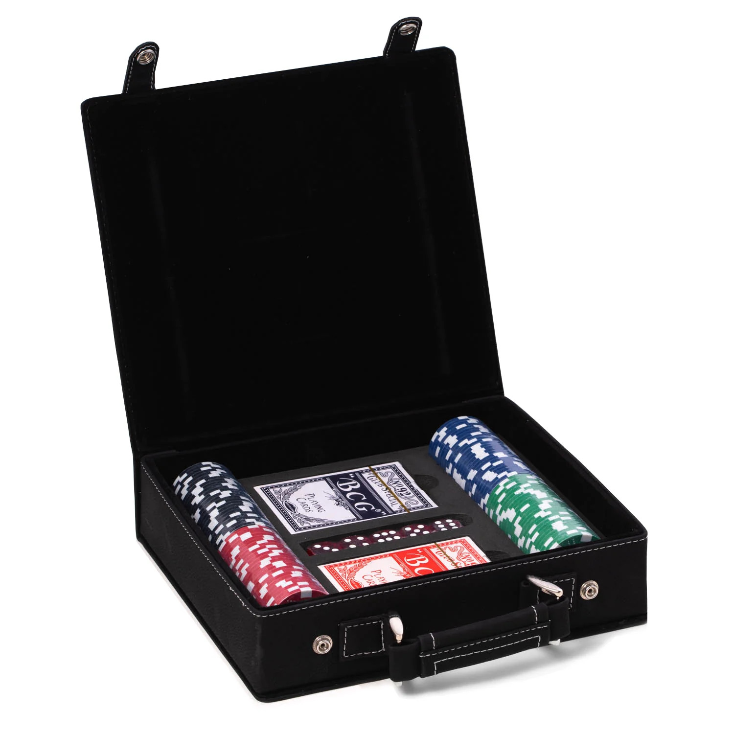 Bey Berk Parker Leatherette Poker Set - in Black 9 x 8 x 2.25 Lord & Taylor | Lord & Taylor