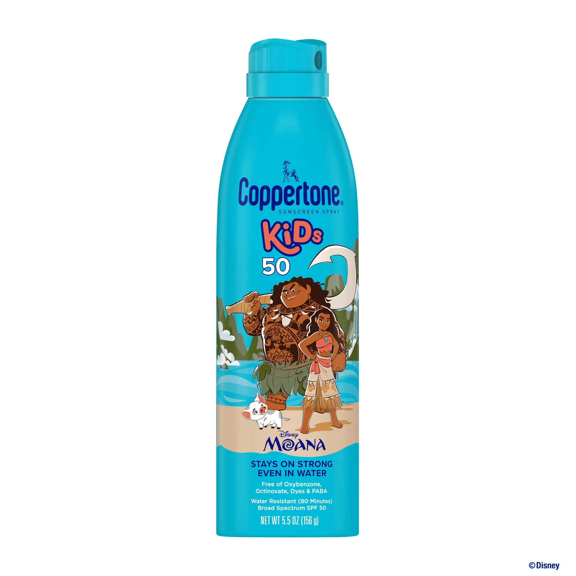 Coppertone Kids Exclusive Disney Moana Sunscreen Spray SPF 50, Water Resistant, 5.5 oz Can | Walmart (US)