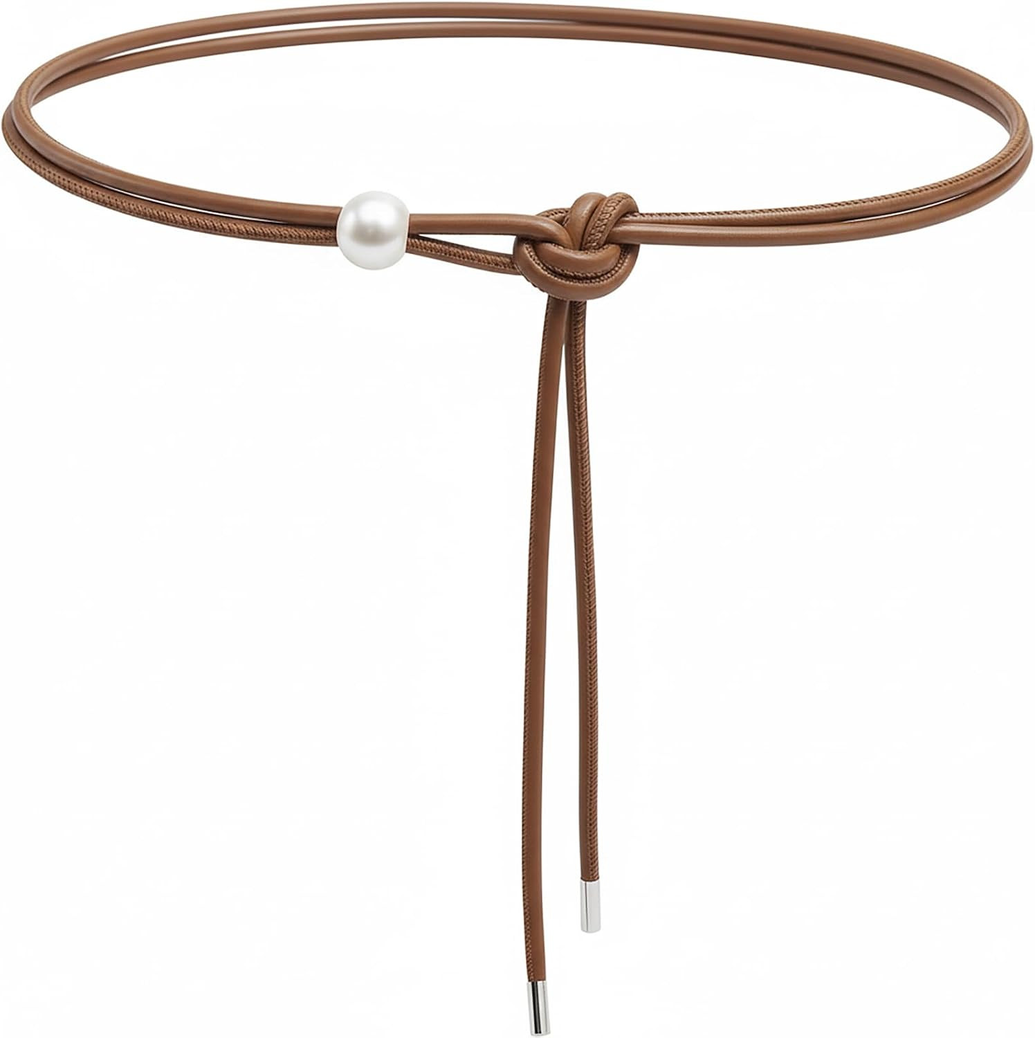 Women Skinny Belts Thin PU Leather Knotted Rope Belt for Dresses | Amazon (US)