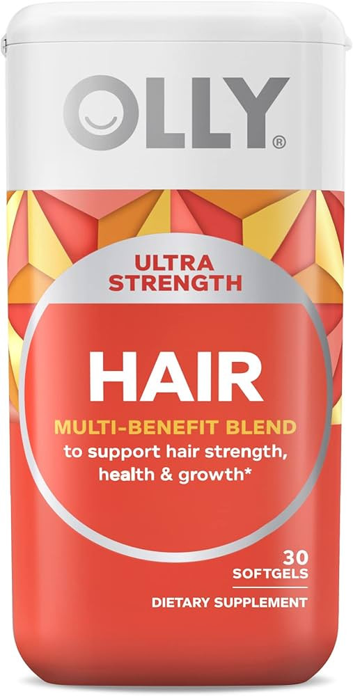 OLLY Ultra Strength Hair Softgels, Supports Hair Strength, Health and Growth, Biotin, Keratin, Vi... | Amazon (US)