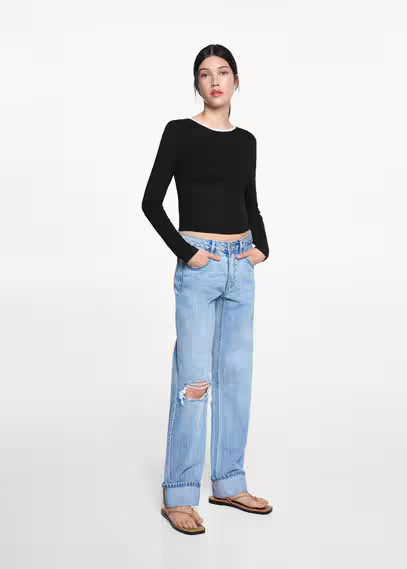 Long sleeve T-shirt black - Teenage girl - L - MANGO TEEN | Mango (US/MX/AU)