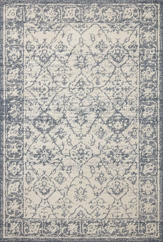 Loloi Magnolia Home by Joanna Gaines Gigi Collection GIG-02 Ivory/Blue 2'-7" x 4' Accent Rug | Amazon (US)