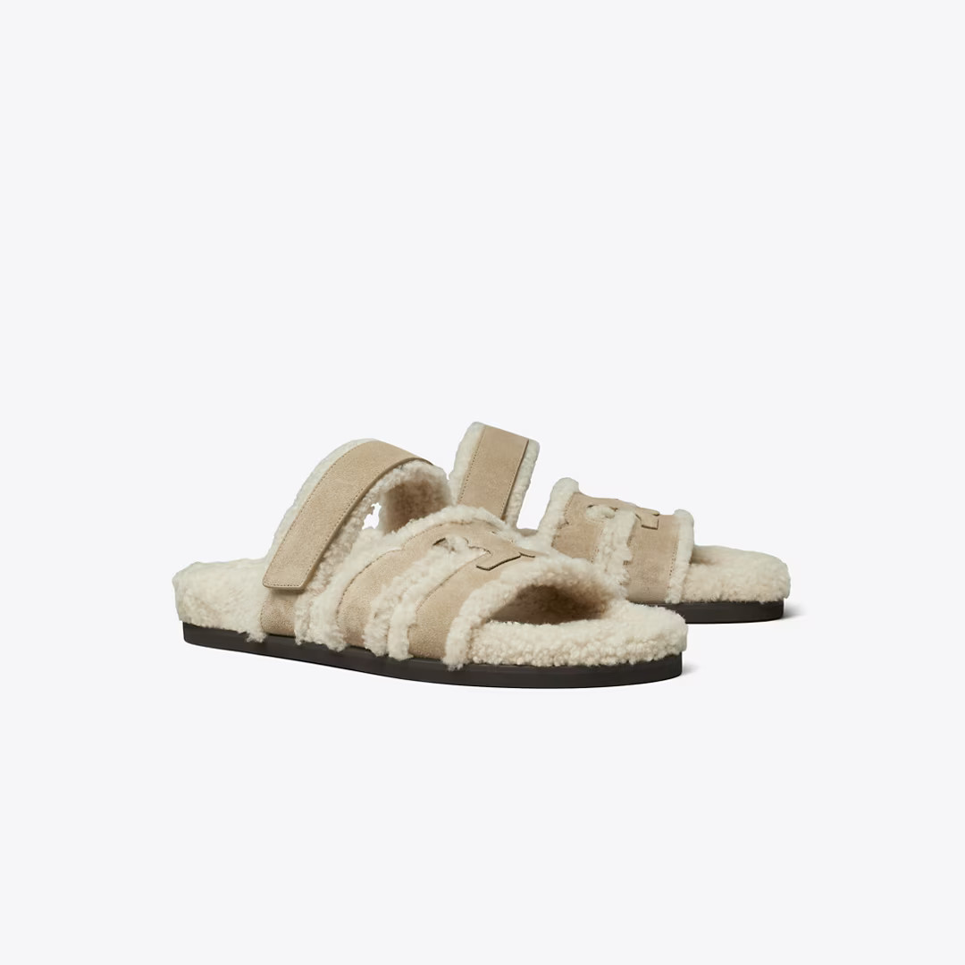 Tory Burch Ines Shearling Burch Slide | Tory Burch (US)