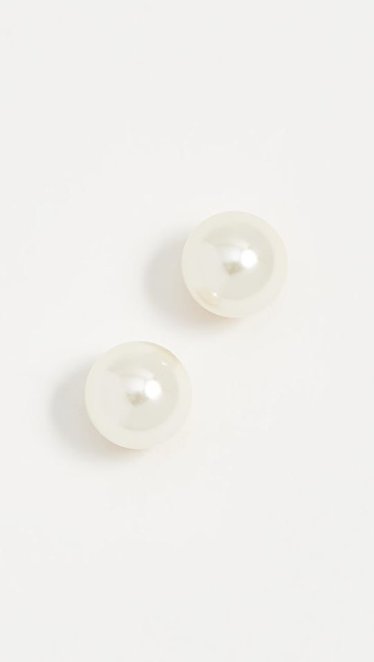 Small Glass Pearl Post Earrings | Shopbop