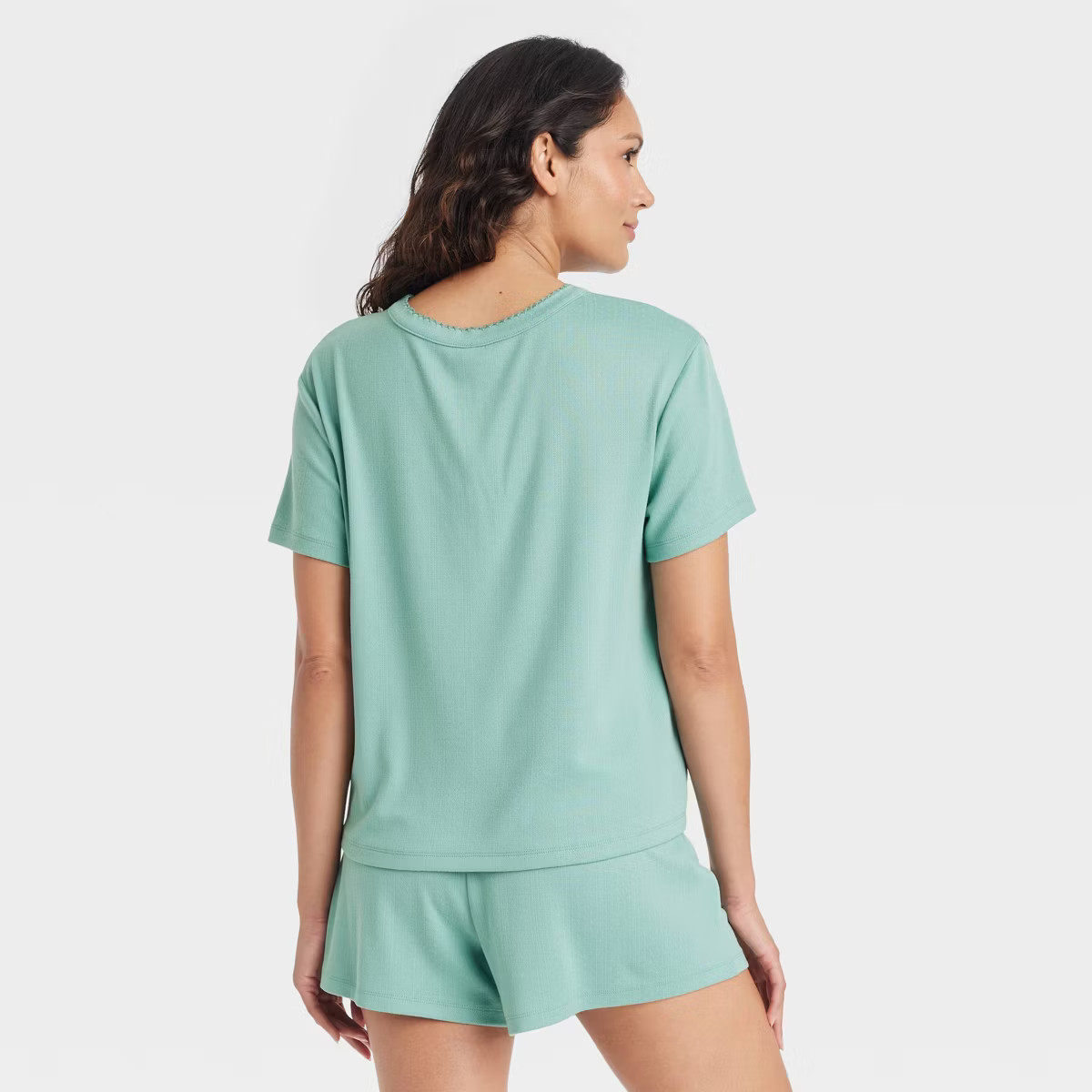 Women's Pointelle Short Sleeve Top and Shorts Pajama Set - Auden™ Red 4X | Target