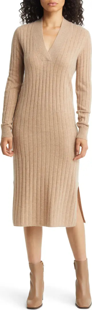Long Sleeve Cashmere Midi Sweater Dress | Nordstrom
