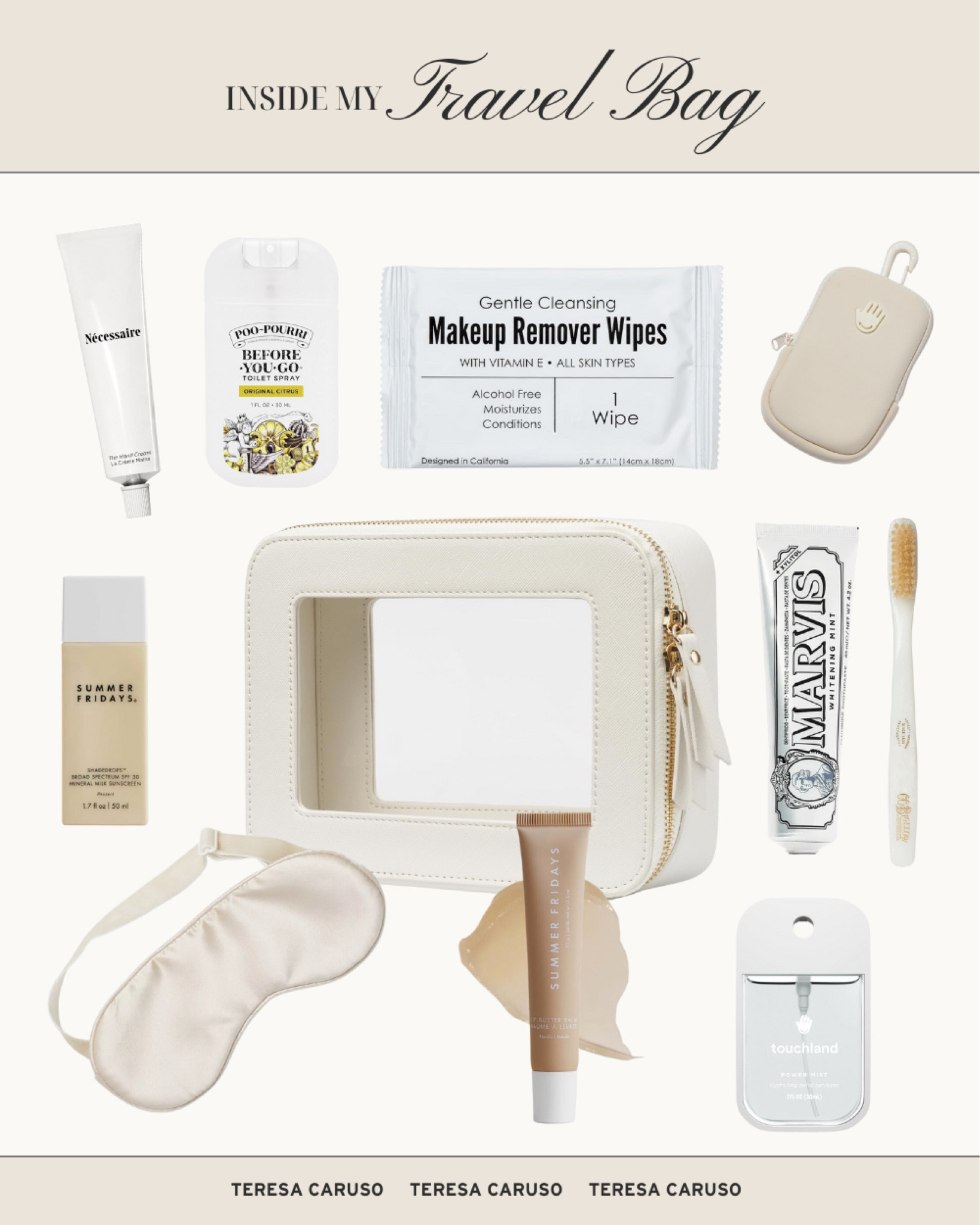 Inside my travel bag 

Toiletries, travel accessories 

#LTKfindsunder100 #LTKfindsunder50 #LTKtravel