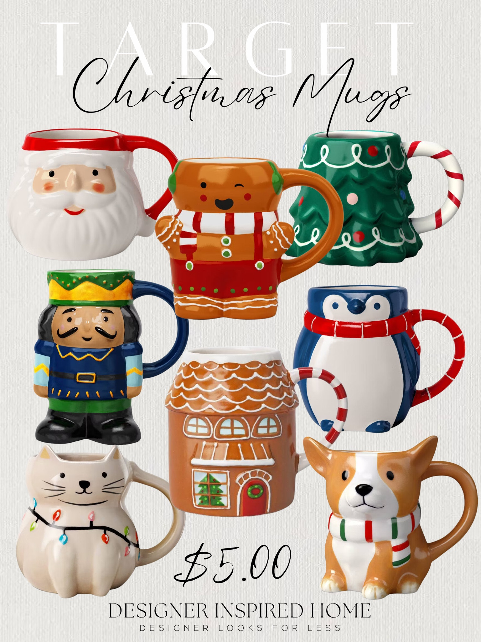 Five dollar Christmas mugs! Rug, Home, Console, Home, Target Finds, Look for Less, Living Room, Bedroom, Dining, Kitchen, Modern, Restoration Hardware, Arhaus, Pottery Barn, Target, Style, Home Decor, Summer, Fall, New Arrivals, CB2, Anthropologie, Urban Outfitters, Inspo, Inspired, West Elm, Console, Coffee Table, Chair, Pendant, Light, Light fixture, Chandelier, Outdoor, Patio, Porch, Designer, Lookalike, Art, Rattan, Cane, Woven, Mirror, Luxury, Faux Plant, Tree, Frame, Nightstand, Throw, Shelving, Cabinet, End, Ottoman, Table, Moss, Bowl, Candle, Curtains, Drapes, Window, King, Queen, Dining Table, Barstools, Counter Stools, Charcuterie Board, Serving, Rustic, Bedding, Hosting, Vanity, Powder Bath, Lamp, Set, Bench, Ottoman, Faucet, Sofa, Sectional, Crate and Barrel, Neutral, Monochrome, Abstract, Print, Marble, Burl, Oak, Brass, Linen, Upholstered, Slipcover, Olive, Sale, Fluted, Velvet, Credenza, Sideboard, Buffet, Budget Friendly, Affordable, Texture, Vase, Boucle, Stool, Office, Canopy, Frame, Minimalist, MCM, Bedding, Duvet, Looks for Less


#LTKHome #LTKFamily #LTKSeasonal