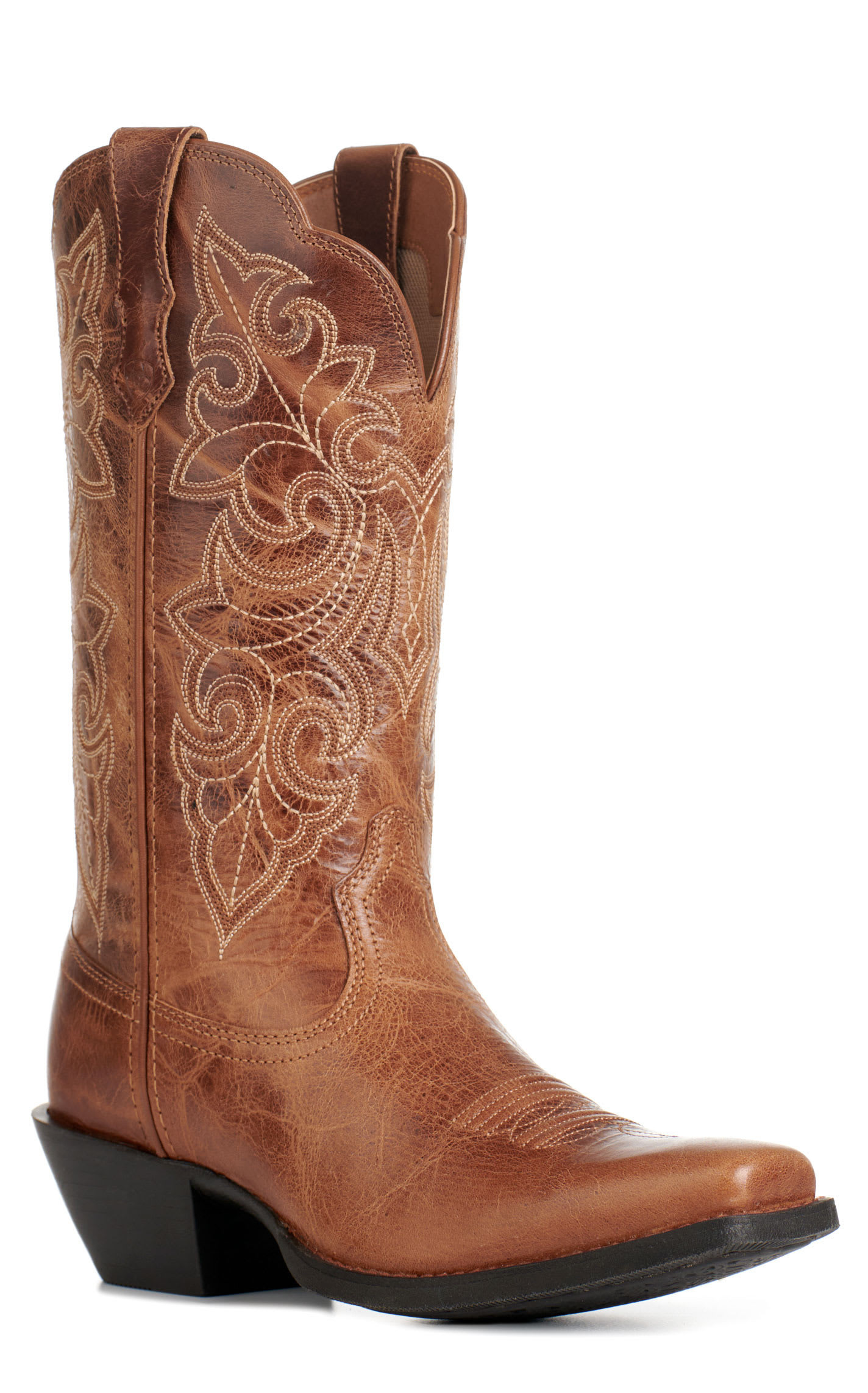 Ariat Women's Round Up Russet Tan Punchy Square Toe Cowboy Boots - 9.5xB - From Cavender's | Cavender's