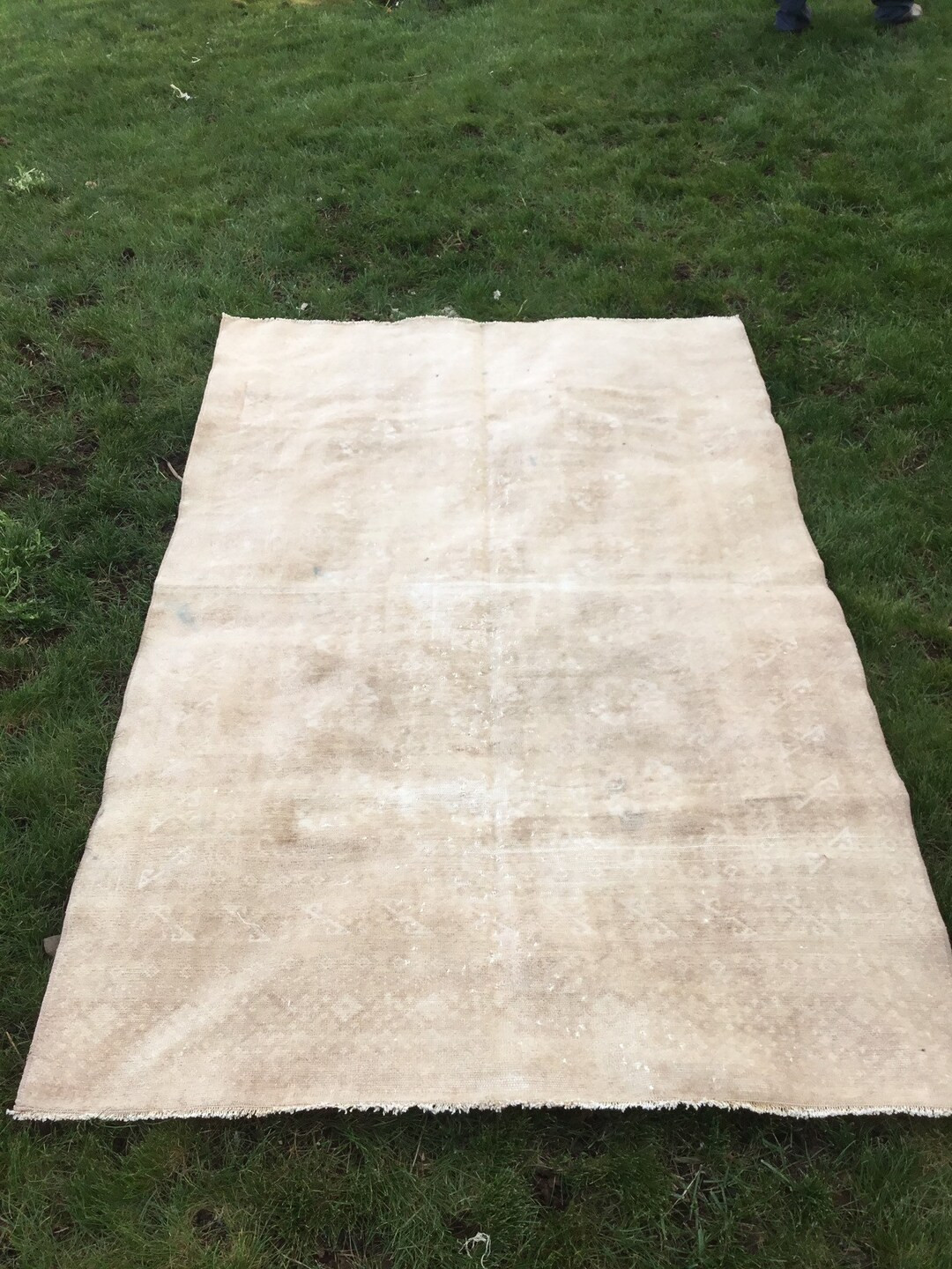 vintage rug / small  size rug / 3.8 x 5.9 ft. / turkish rug / oushak rug / boho rug / living room... | Etsy (US)