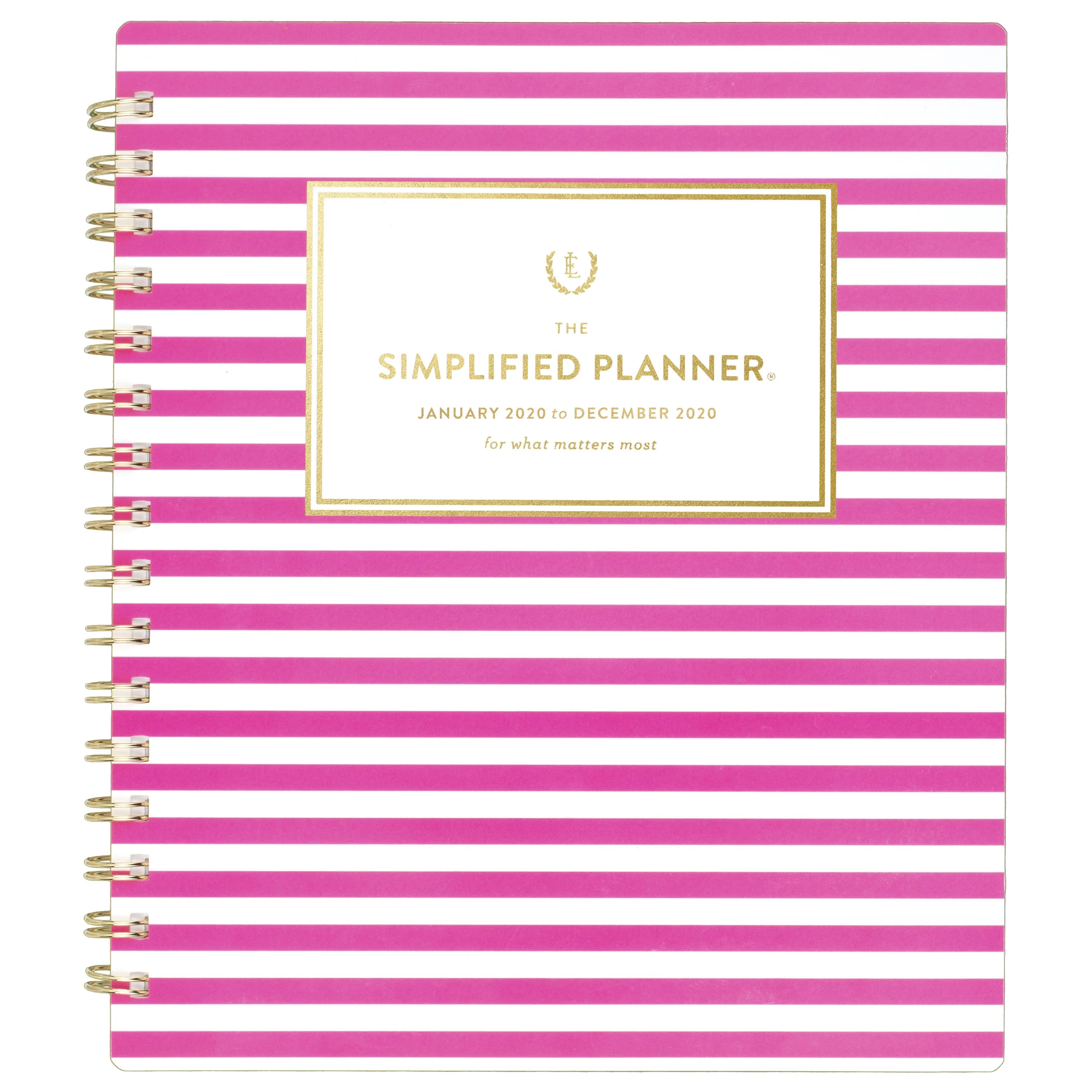 Simplified by Emily Ley 2020 Weekly/Monthly Planner, Jan Start, Pink Stripe | Walmart (US)