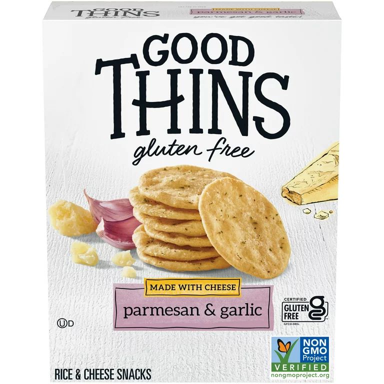 Good Thins Parmesan & Garlic Rice & Cheese Snacks Gluten Free Crackers, 3.5 oz | Walmart (US)