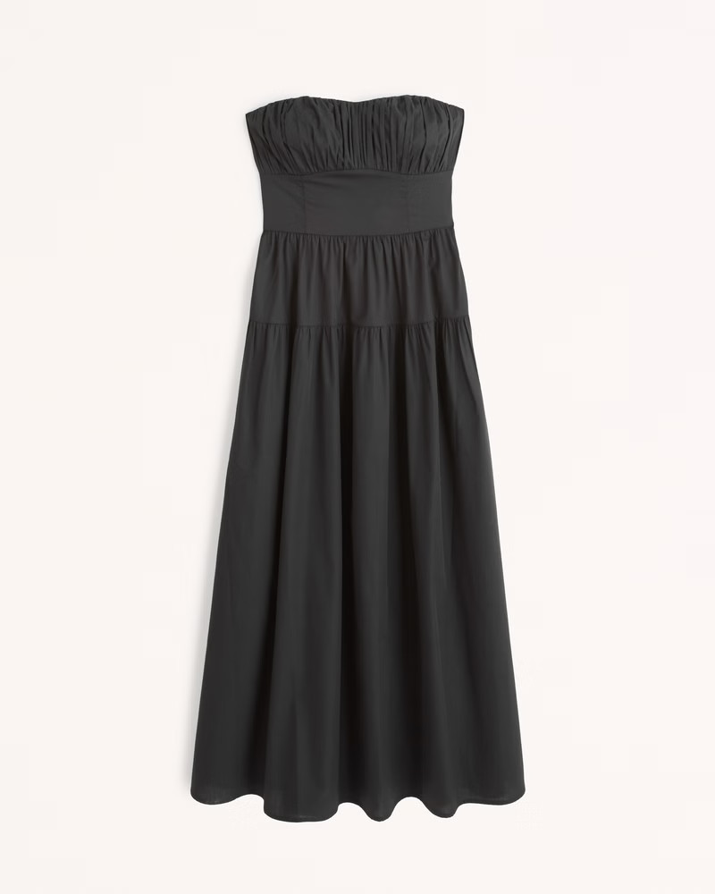 Strapless Drop-Waist Corset Maxi Dress | Abercrombie & Fitch (US)