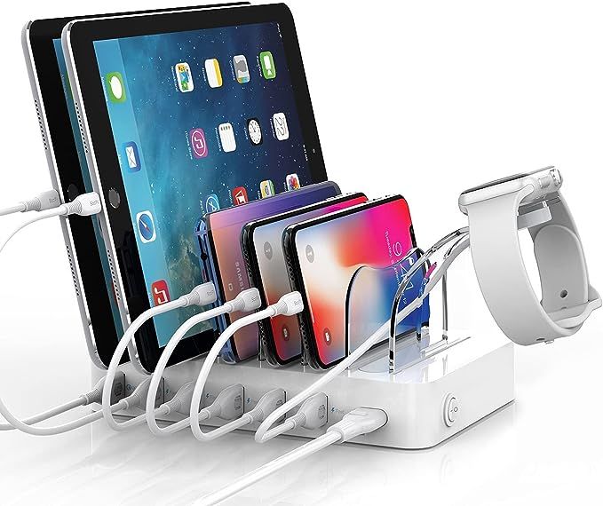 SooPii Quick Charge 3.0 60W/12A 6-Port USB Charging Station for Multiple Devices, 8 Short Chargin... | Amazon (US)