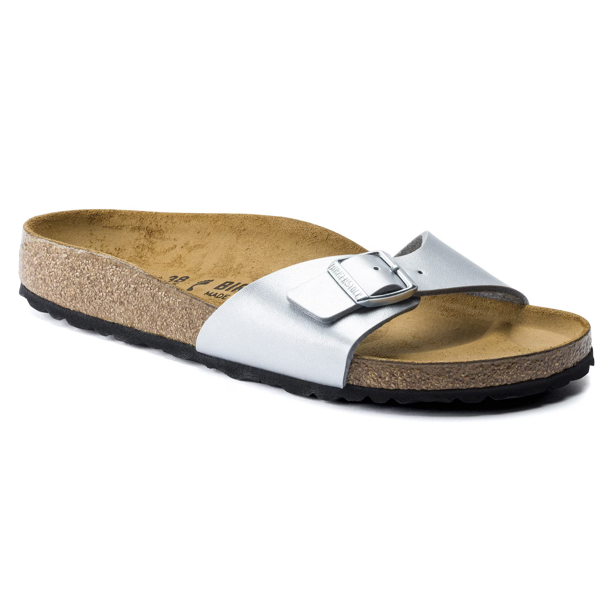 Madrid Birko-Flor Silver One-Strap Sandals | Birkenstock USA