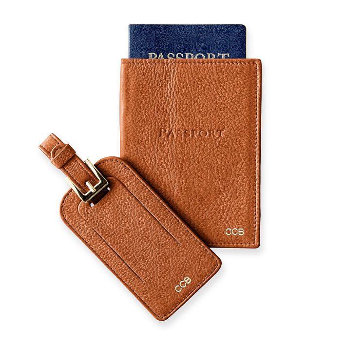 Leather Luggage Tag &amp; Passport Case Set | Mark and Graham