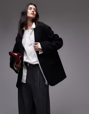 Topshop co ord oversized slouchy blazer in black BLACK | ASOS (Global)
