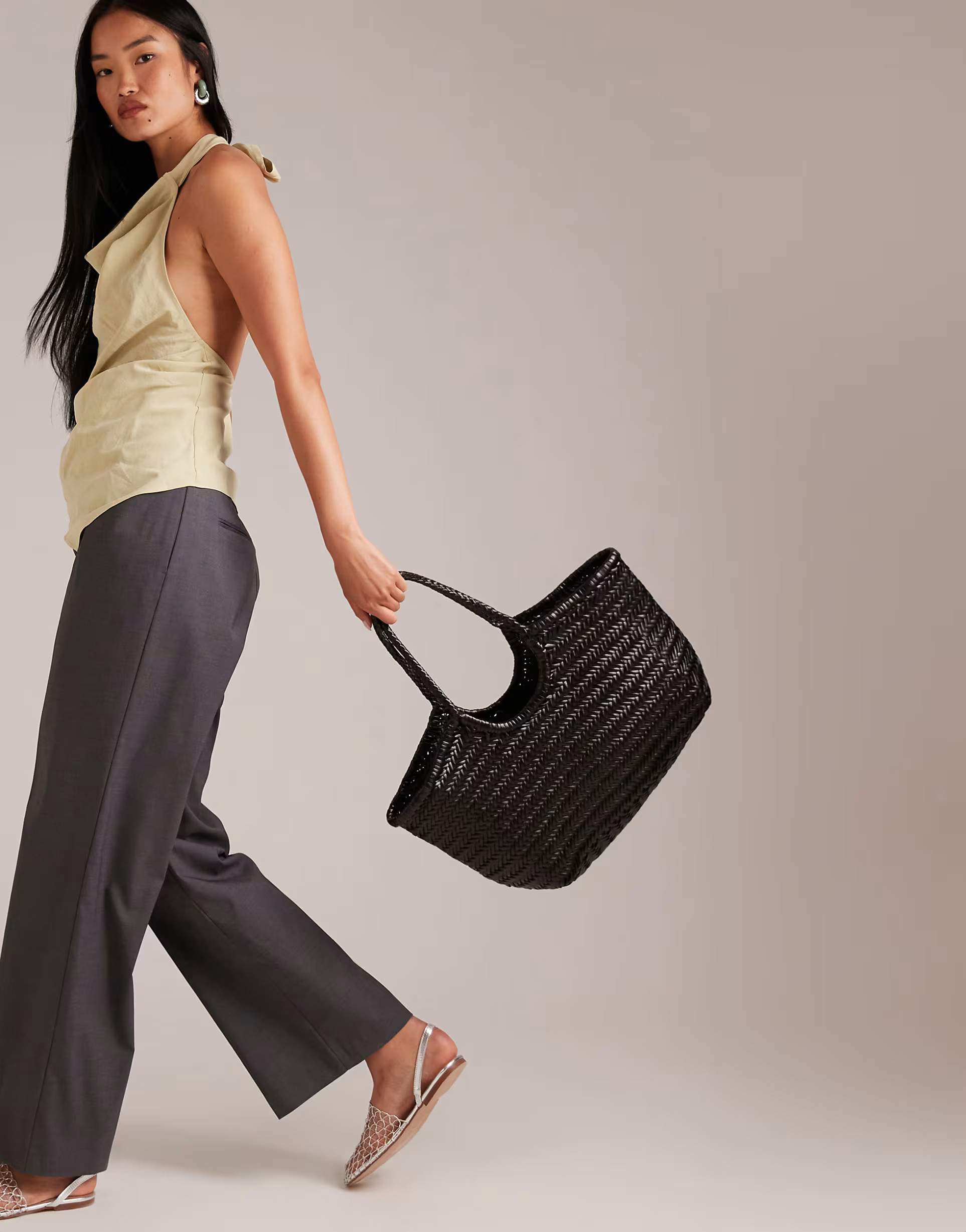 Dragon Diffusion Nantucket woven basket bag in black | ASOS | ASOS (Global)