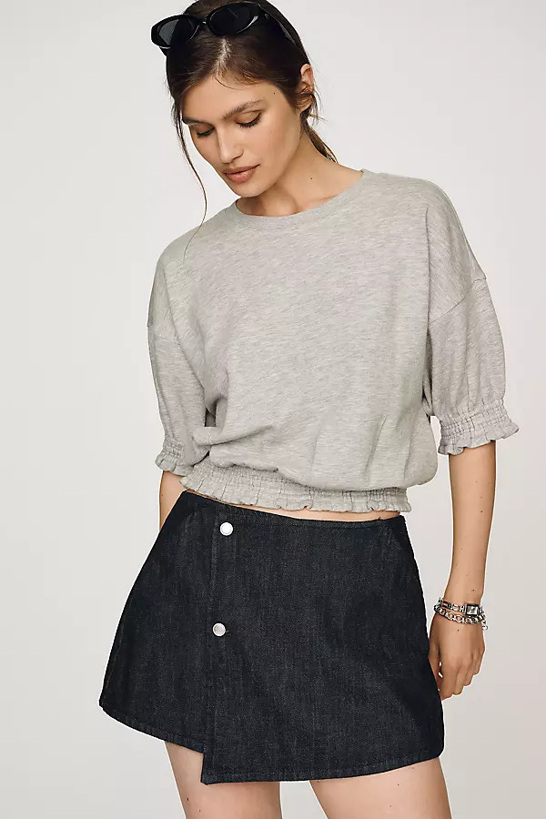 Short-Sleeve Bubble Sweatshirt | Anthropologie (US)