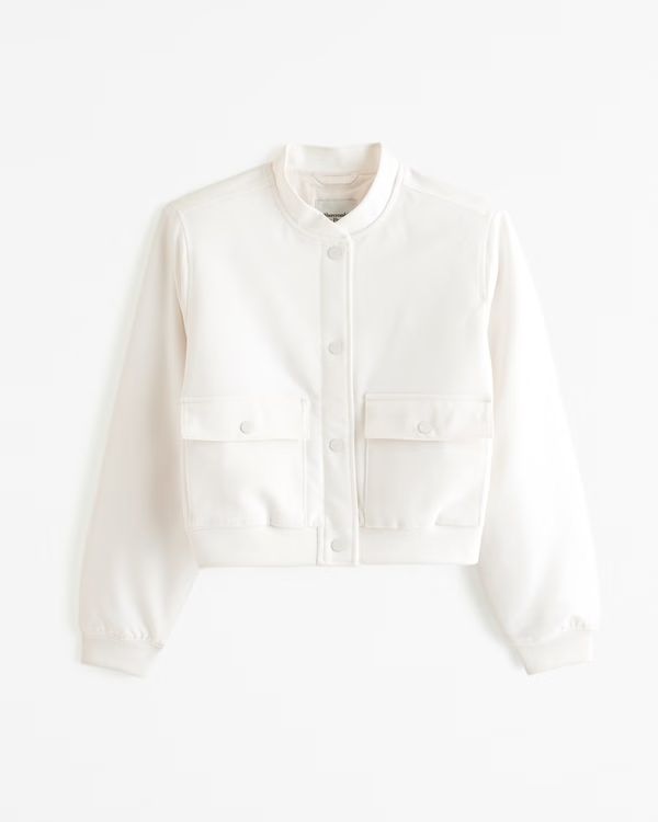 Women's Cropped Bomber Jacket | Women's New Arrivals | Abercrombie.com | Abercrombie & Fitch (US)