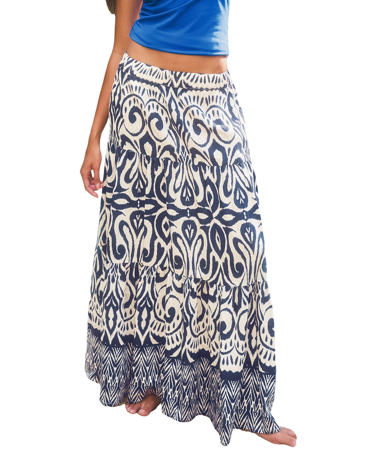 Cupshe Women's Heatwave Honey Ornate Maxi Skirt - White | Macy's