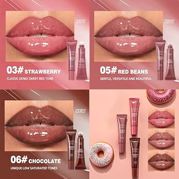 3 Colors Hydrating Lip Gloss Lip Jam, High Shine Glass Finish Glossy Plumping Nude Colors Lipglos... | Amazon (UK)