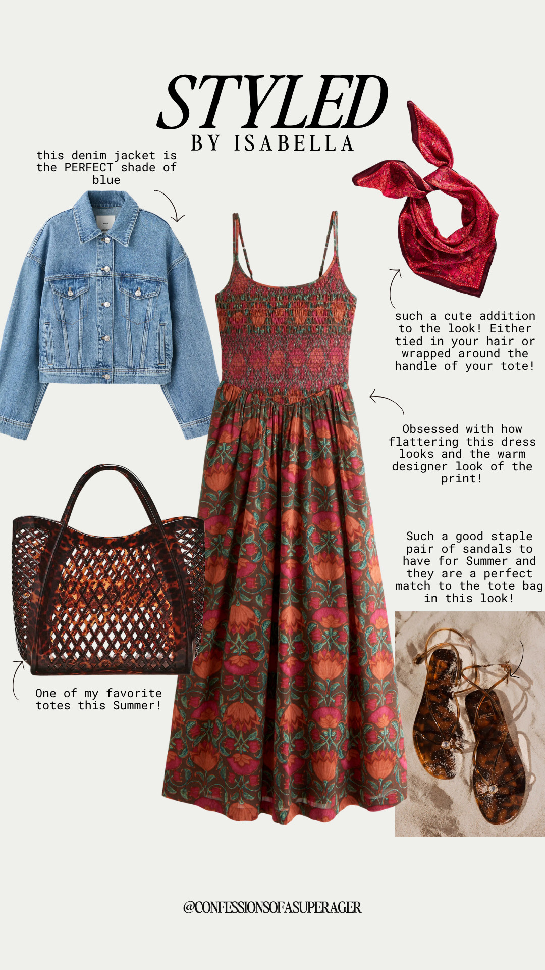 Effortless summer style starts with a statement floral maxi dress, the perfect light wash denim jacket, and chic tortoiseshell accessories for a designer-inspired look without the designer price tag. I’ve linked every piece—from the woven tote and strappy sandals to the printed scarf—so you can recreate this elevated vacation outfit, brunch look, or everyday summer style.  ☀️🤎✨ #LTKStyle #LTKSummer #SummerStyle #VacationOutfits #ResortWear #FloralDress #MaxiDress #DenimJacket #DesignerInspired #Tortoiseshell #WovenTote #SummerSandals #EffortlessStyle #CapsuleWardrobe #VacationFashion #BrunchOutfit #EverydayStyle #Over50Style #ClassicStyle #FashionFinds

#LTKSeasonal #LTKOver40 #LTKSaleAlert