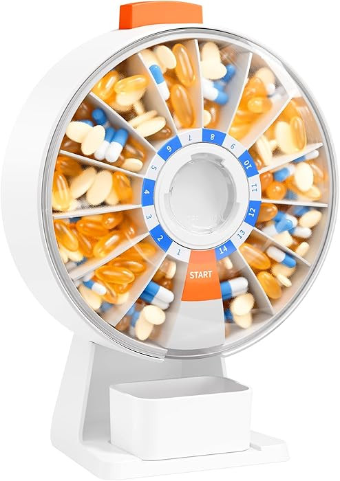 Daviky Pill Dispenser Daily, Large Pill Organizer with Wall-Mounted or Standing Use, 14 Days Pill... | Amazon (US)