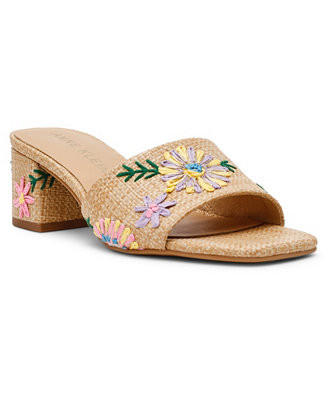 Women's Dolls Embroidered Raffia Block Heel Sandals | Macy's