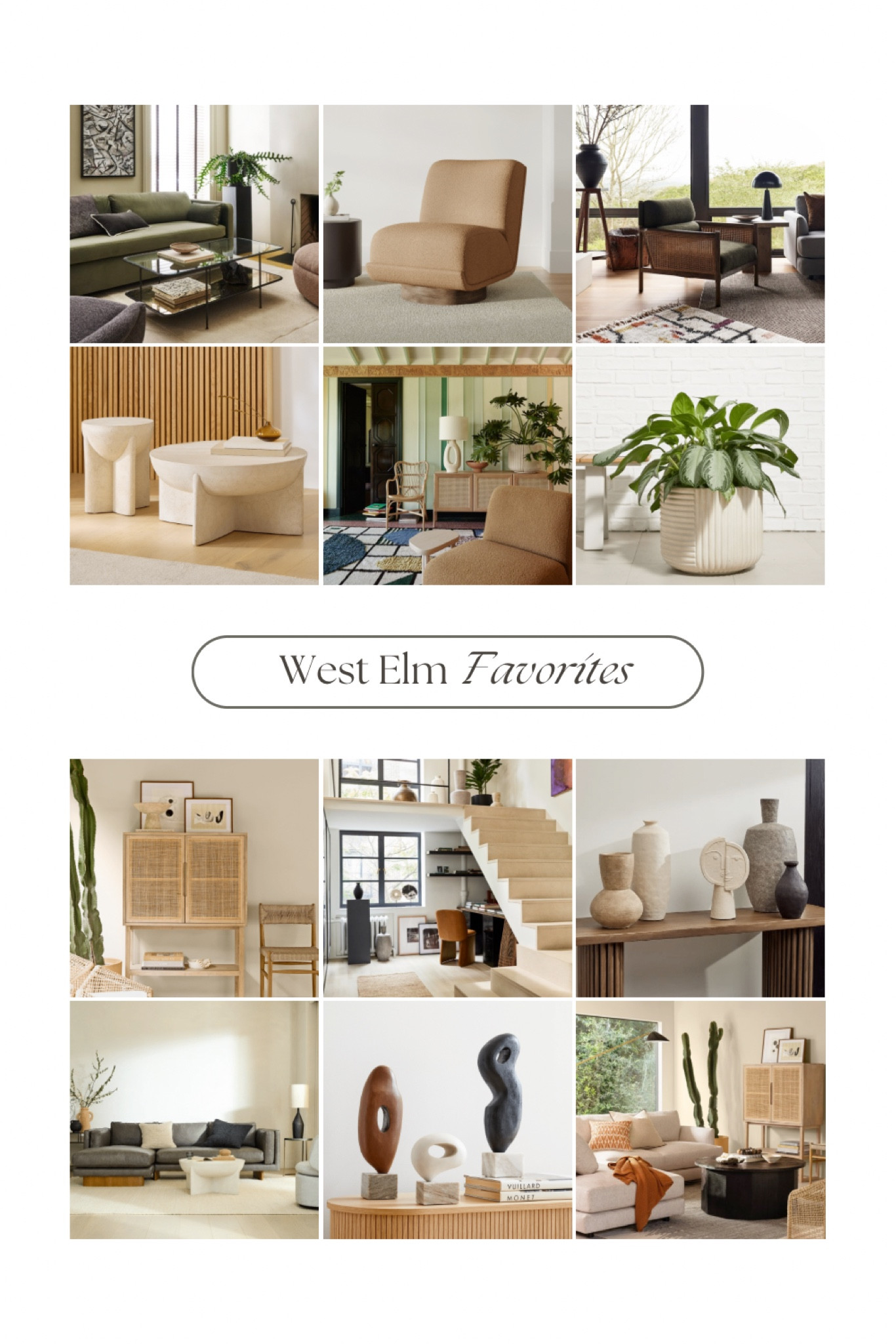 West Elm: Living room, olive tree, planter, console table, sectional, chair, furniture, rug, cabinet, art, wall light, wall sconce, chunky knit throw, interior design, chic home, modern home, coffee table, side table, diptyque, candle, bust, statue, linen sectional, pillows, west elm

#LTKhome #LTKSeasonal #LTKHoliday
