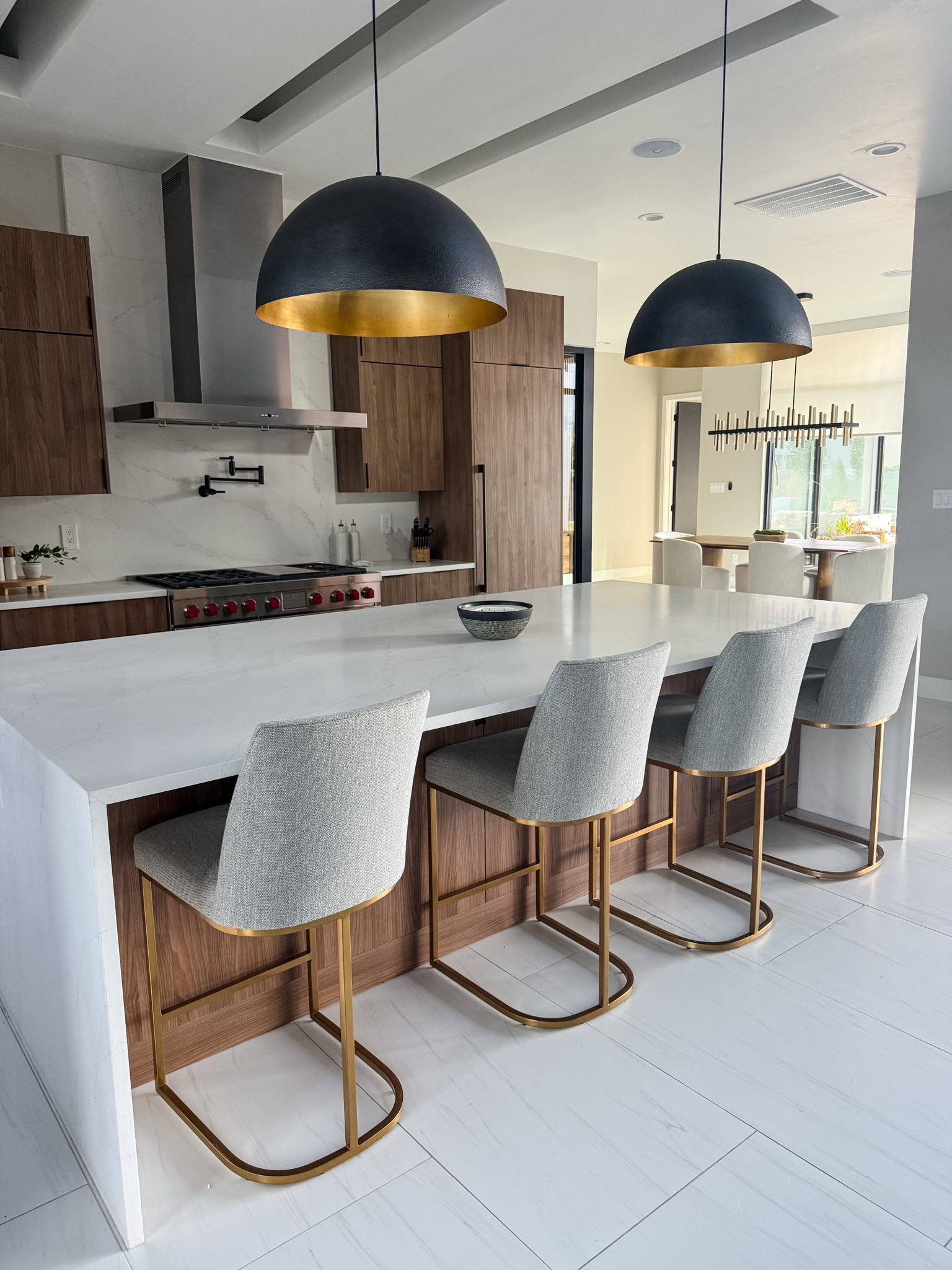 Kitchen barstools from Restoration Hardware these have stain resistant fabric that can even be bleached clean without losing the color or two tone! Emery style in Fog color fabric 

#LTKHome