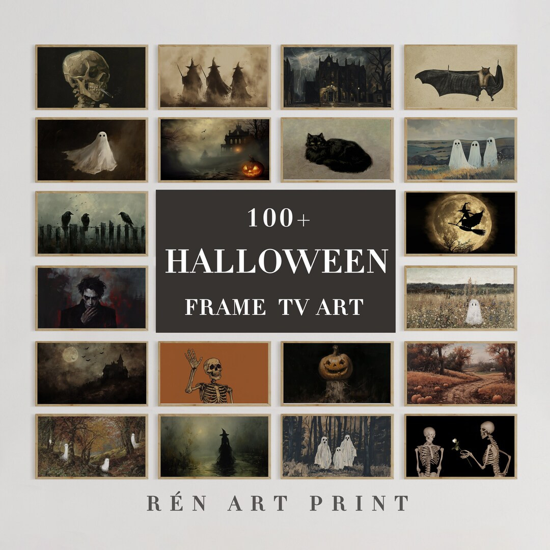 Halloween Frame TV Art Set Spooky Fall TV Art Halloween Digital Art for Frame TV Witchy Samsung F... | Etsy (US)