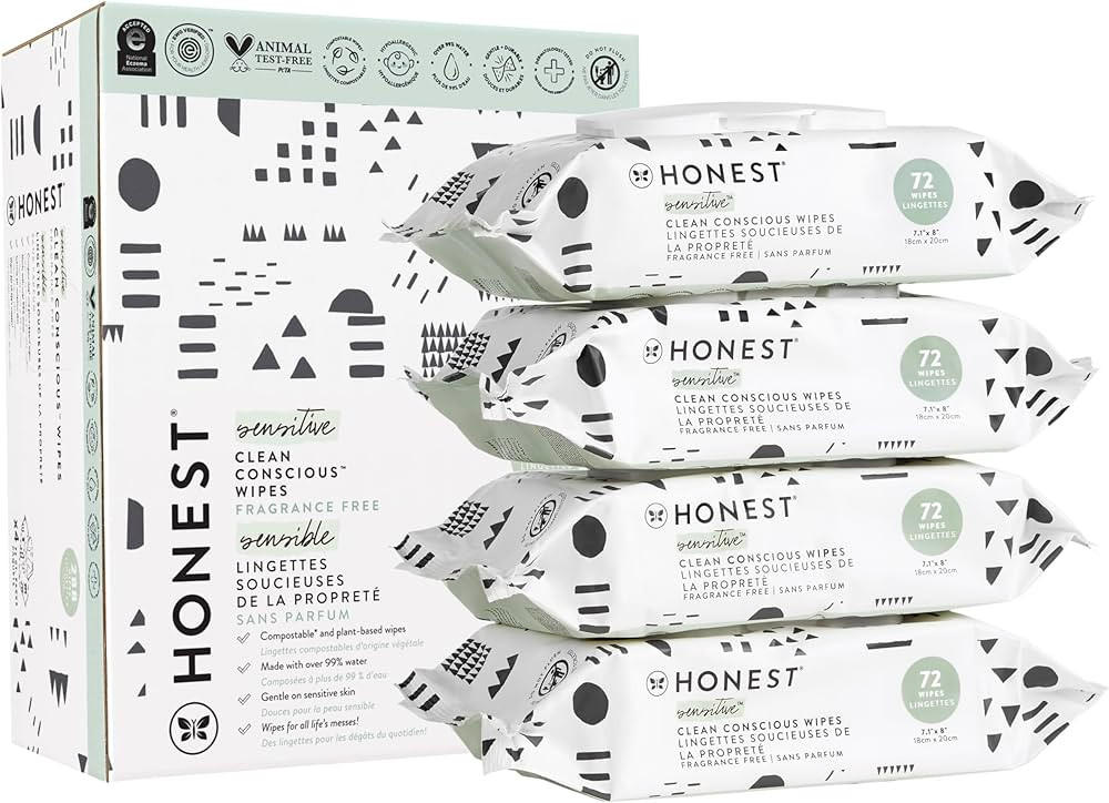 The Honest Company Clean Conscious Unscented Wipes | Over 99% Water, Compostable, Plant-Based, Ba... | Amazon (US)
