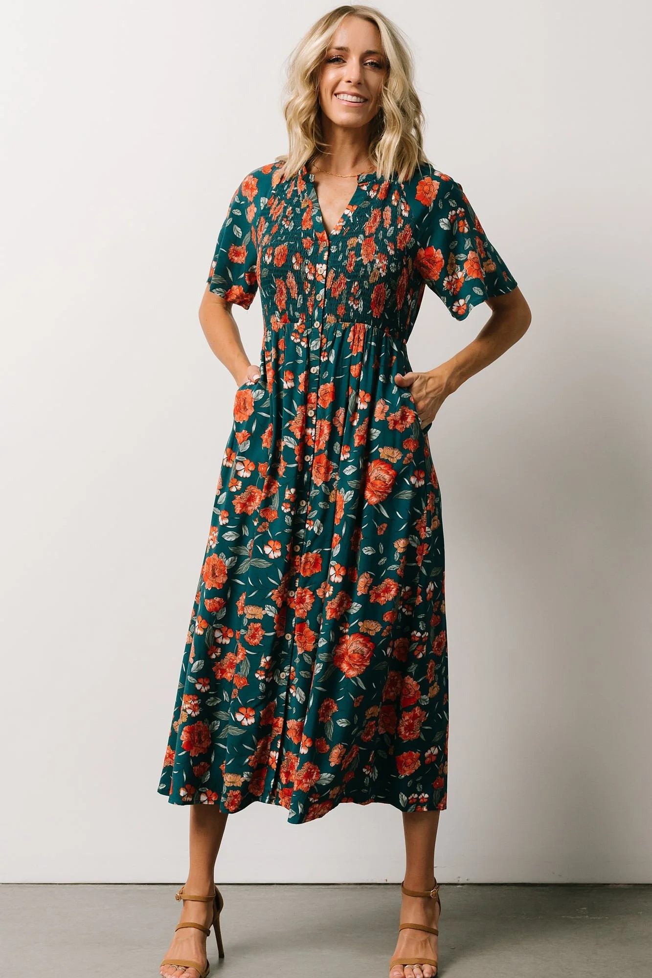 Botega Midi Dress | Jade Multi Floral | Baltic Born