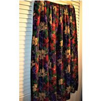 Skirt 8, Floral Maxi By Leslie Fay. Pleated, Elastic Waist, Great Vintage Career Skirt, Poly, Feels Like Silk, - See Details | Etsy (US)