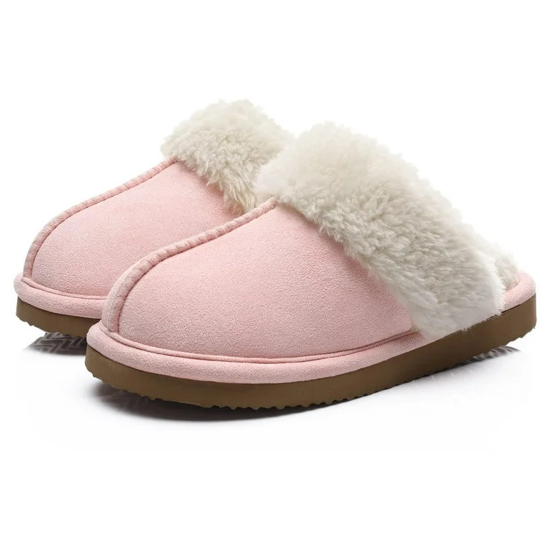 Litfun Women's Fuzzy Memory Foam Slippers Warm Comfy Winter House Shoes, Pink, Size 9-10 | Walmart (US)