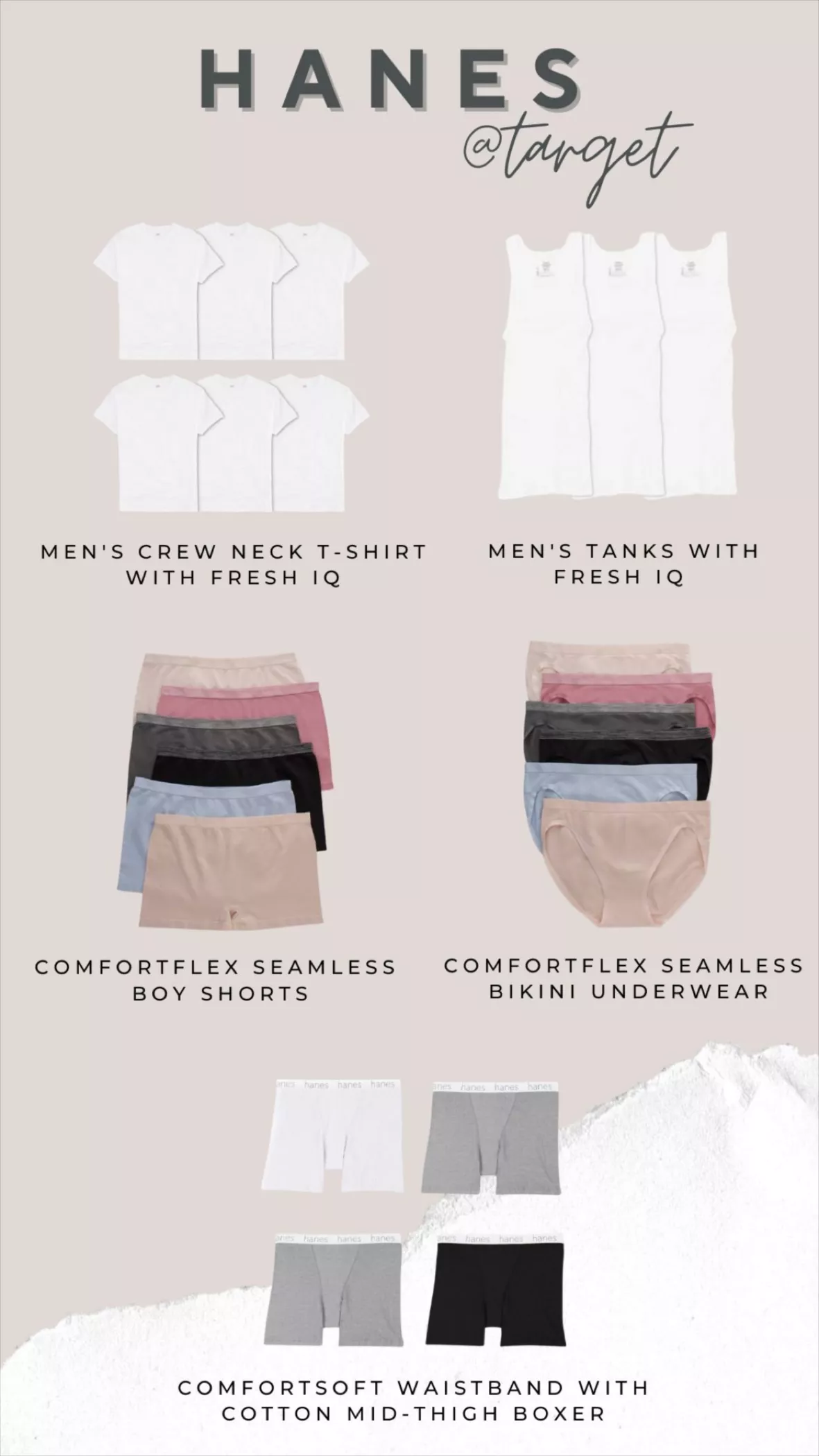 Hanes Premium Women's 4pk Cotton Mid-Thigh with Comfortsoft