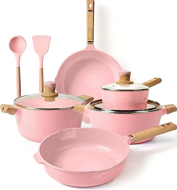 Pans and Pots Set Nonstick - YIIFEEO 16 PCS Granite Cookware Set Non Stick Induction Cookware set... | Amazon (US)