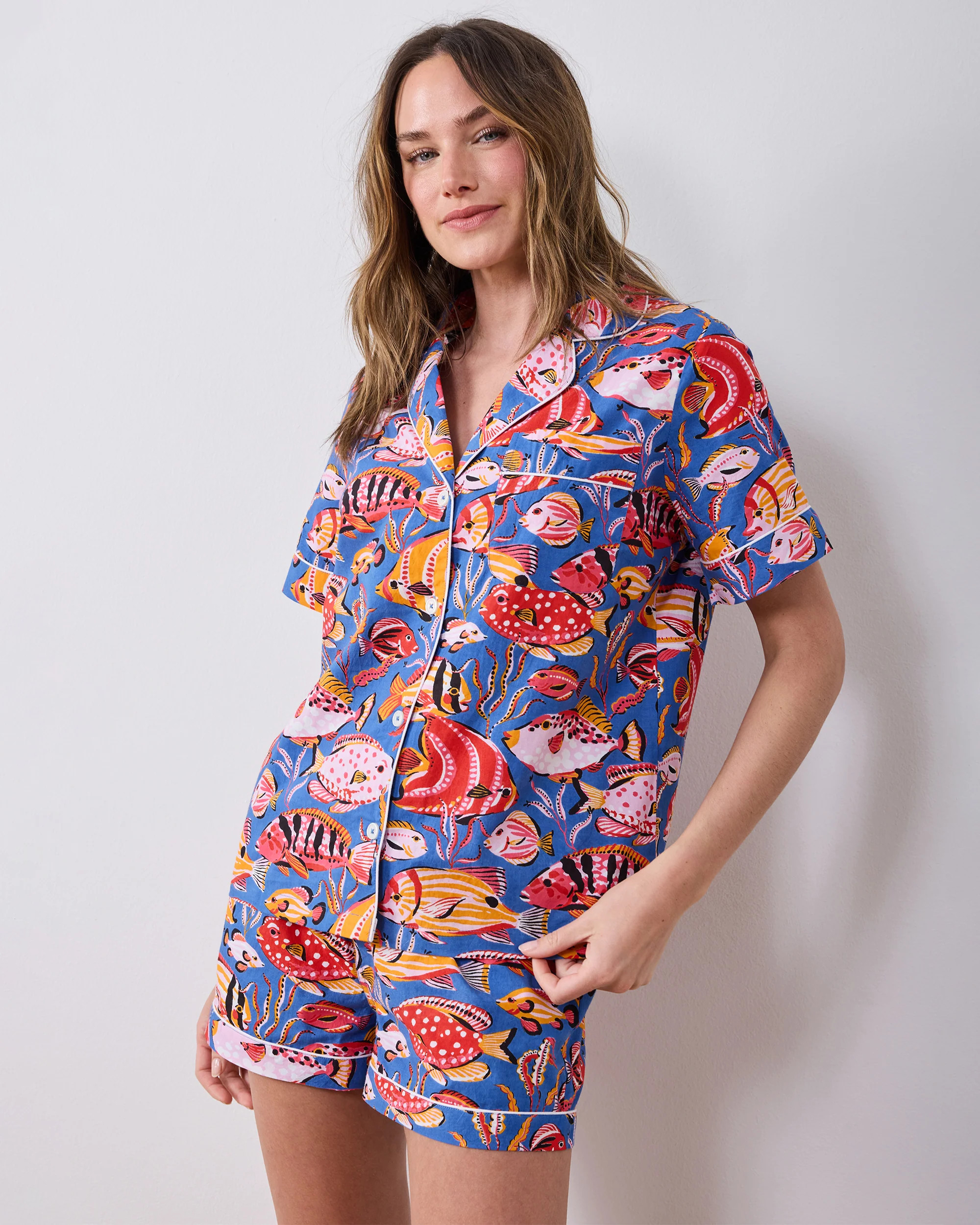 Tropical Fish - Short PJ Set - Sapphire Lagoon | Printfresh