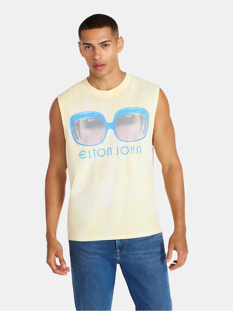 Elton John Men's & Big Men's Graphic Muscle Tank Top, Sizes XS-3XL | Walmart (US)
