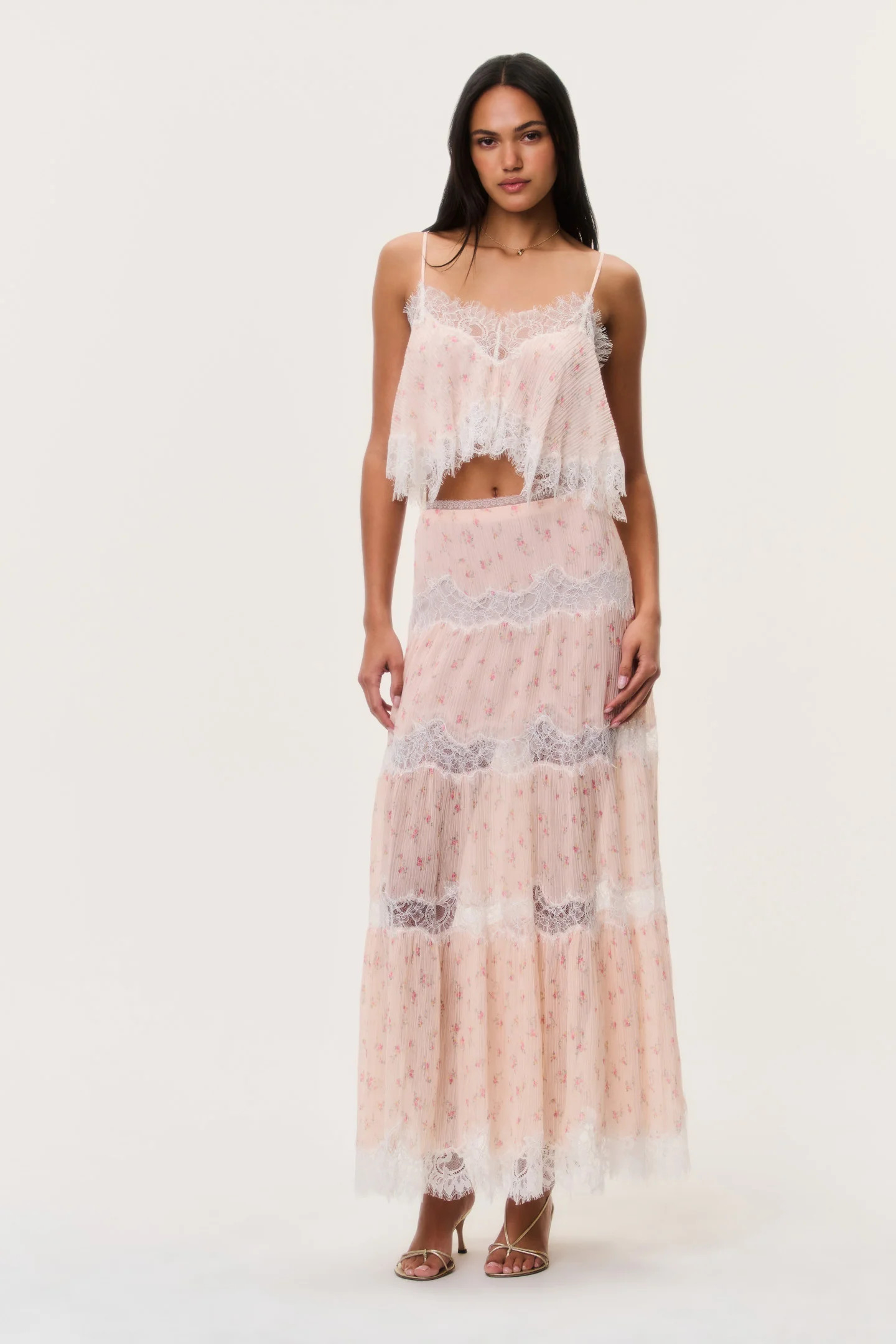 Everhart Cotton-Silk Lace Maxi Skirt | LoveShackFancy