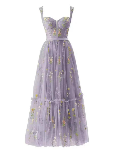 1930s Floral Mesh Boned Lace-Up Dress | Retro Stage