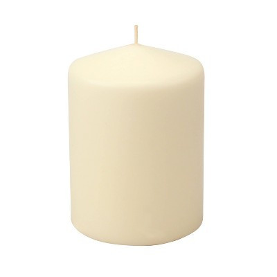 Stonebriar 3pk Tall 3'' x 4'' 35 Hour Long Burning Unscented Ivory Wax Pillar Candle: Smokeless, Cotton Wick | Target