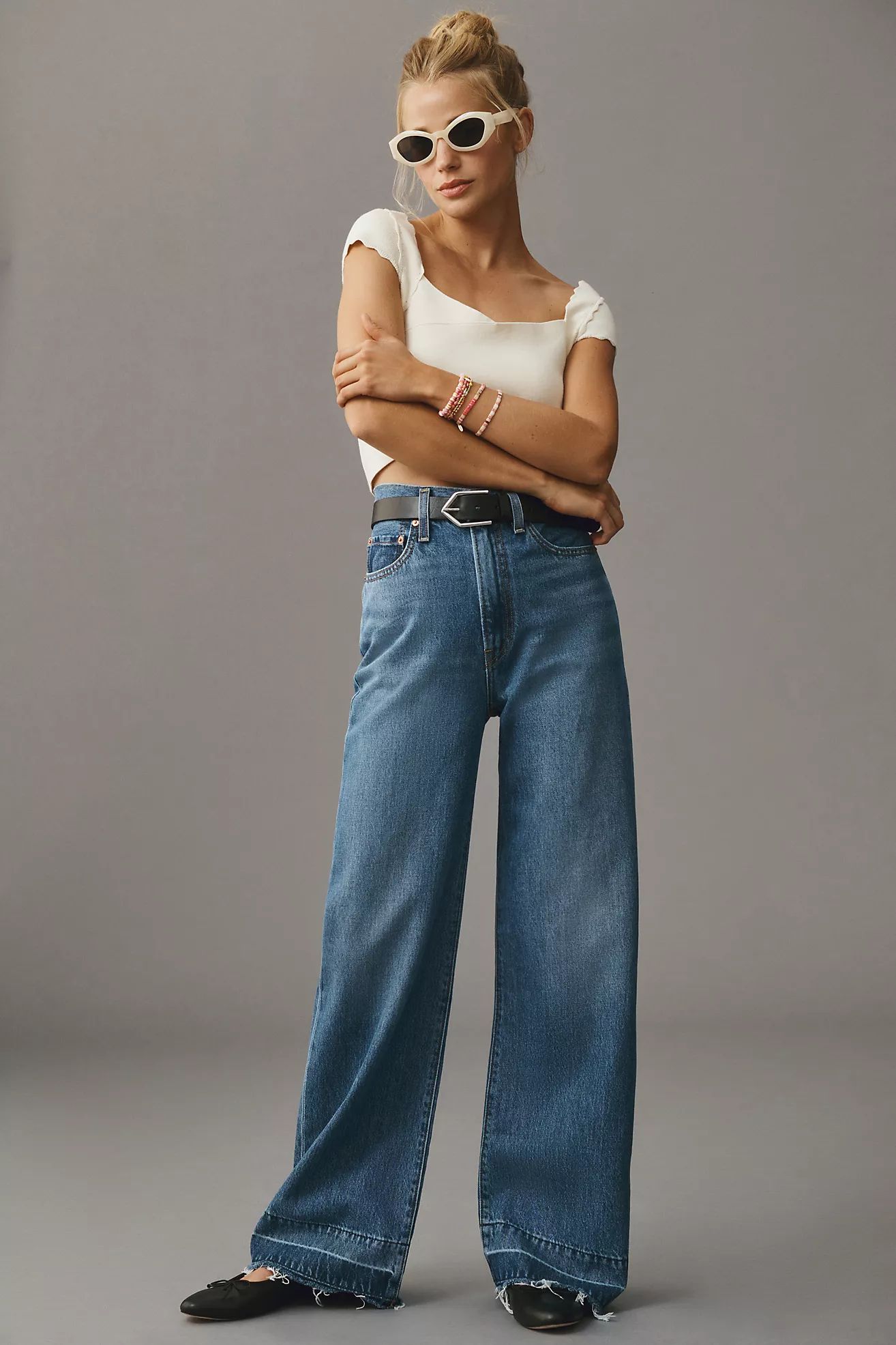 Levi's Ribcage High-Rise Wide-Leg Jeans | Anthropologie (US)