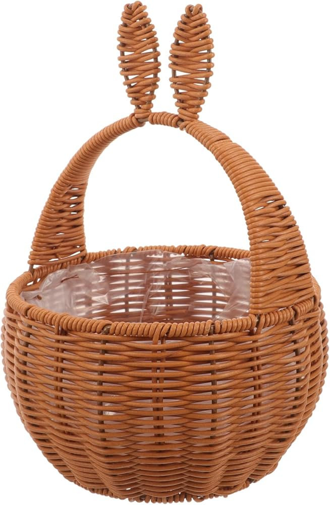 IMIKEYA Easter Basket with Handle Bunny Rabbit Ears Woven Basket Wicker Picnic Basket Bread Servi... | Amazon (US)