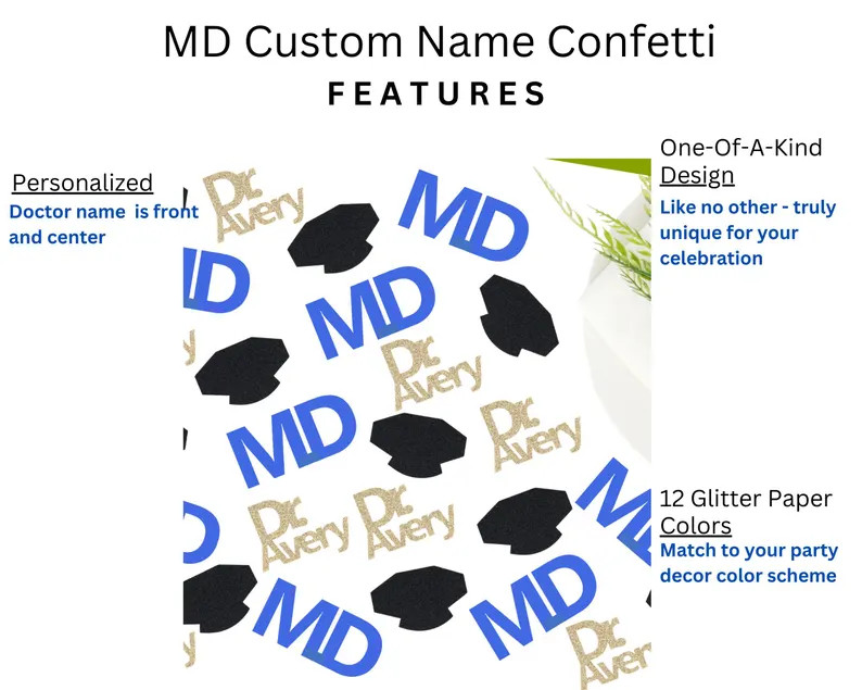 Personalized Medical School Graduation Confetti, 25 Piece Set Includes MD, Tam, Dr. Name - Etsy | Etsy (Global)