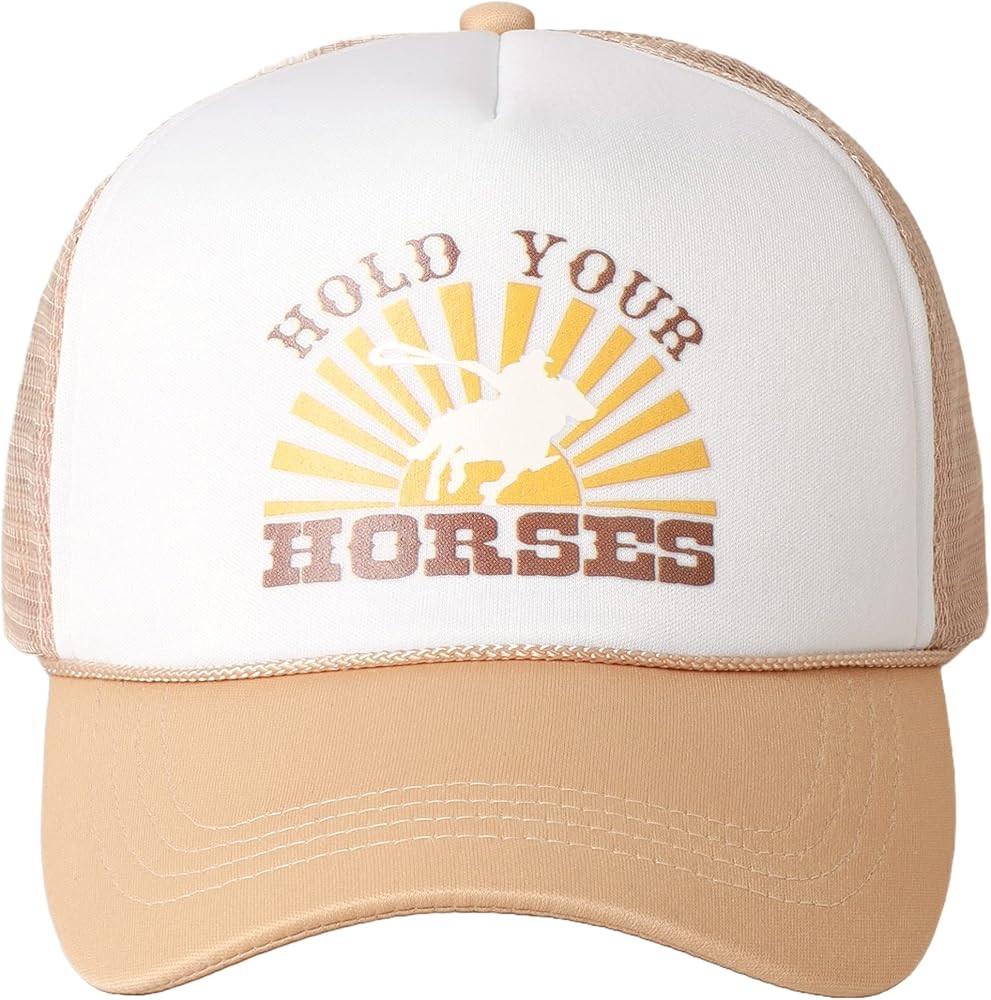 MIRMARU Retro Foam Mesh Trucker hat Trendy Design Summer Baseball Cap for Womens | Amazon (US)