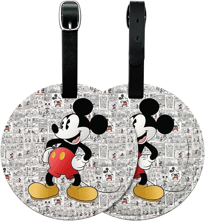 2 Packs Cute PU Leather Luggage Tag for Suitcase, Drawing Design Travel Suitcase Tag with Privacy... | Amazon (US)