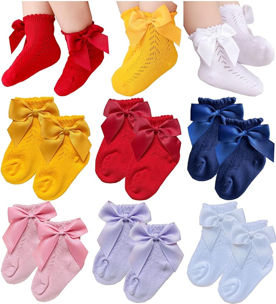 Toptim Baby Girls' Socks Toddler Ankle Socks Breathable Casual Sock | Amazon (US)